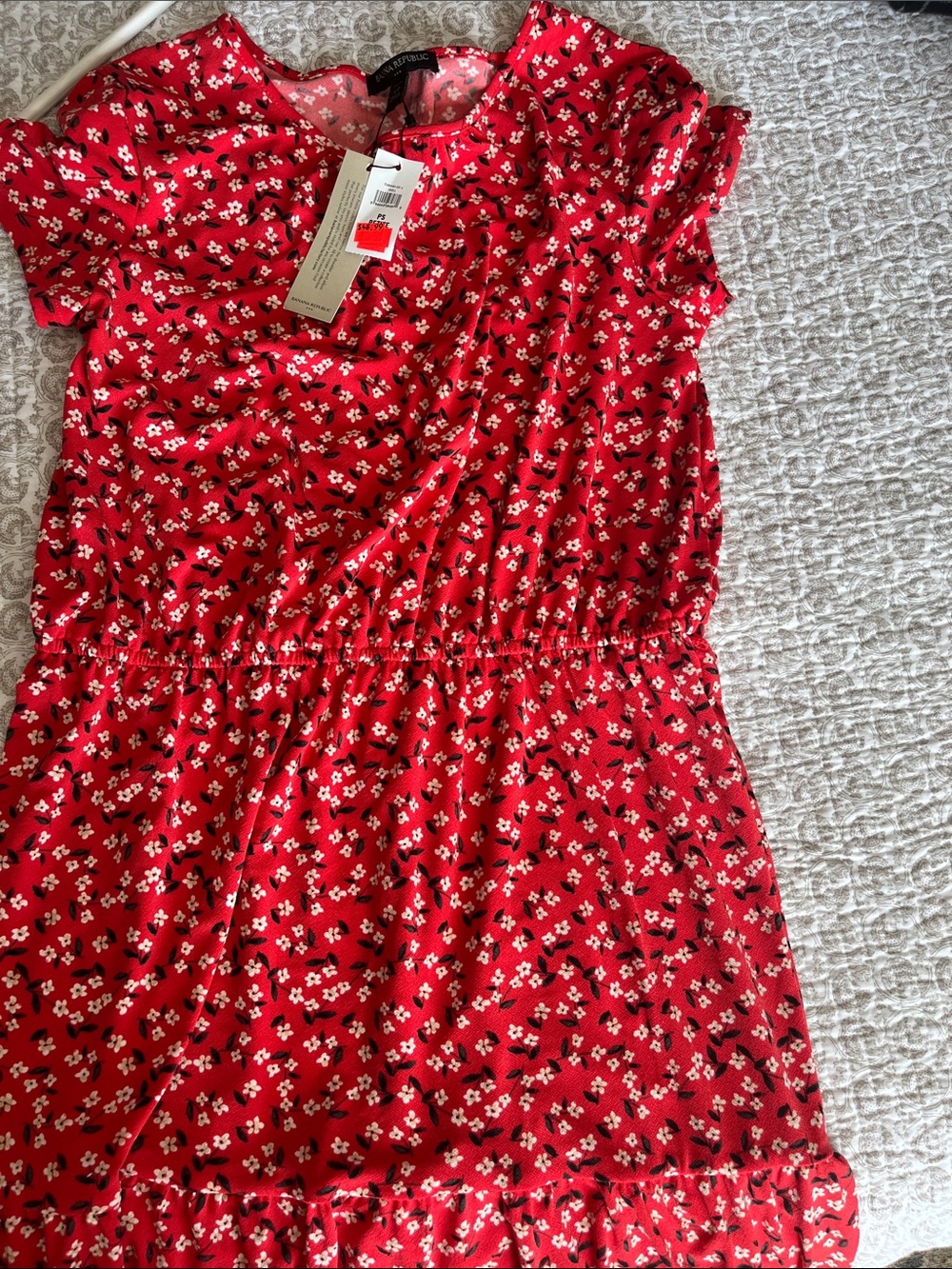 Banana Republic Red Floral Mini Dress